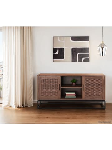 home24 Sideboard Hult mit 2 Türen in Pappel Dunkel