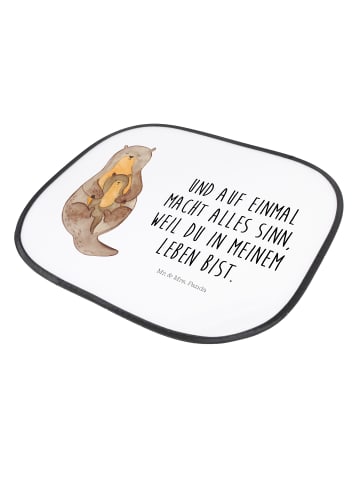 Mr. & Mrs. Panda Auto Sonnenblende Otter Kind mit Spruch in Weiß