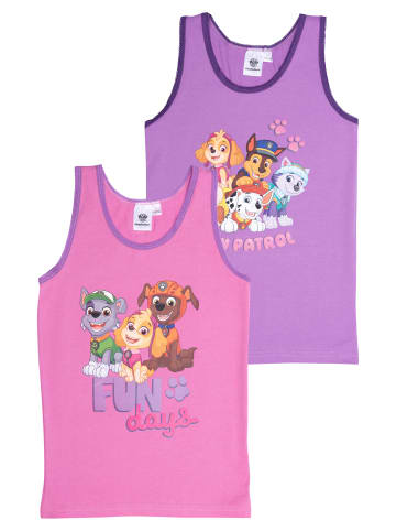 United Labels 2er Pack Paw Patrol Unterhemd Tank Top Hemdchen Unterwäsche in pink/lila