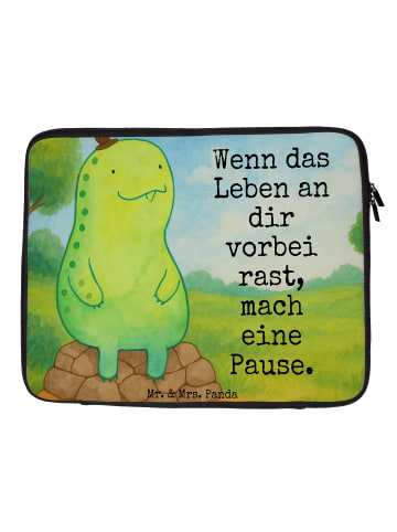 Mr. & Mrs. Panda Laptop Tasche Schildkröte Pause Design mit Spruch in Weiß