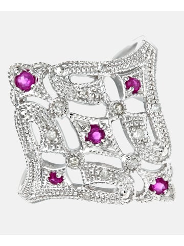 Diamant L'éternel Ring aus 375 Weißgold mit Diamant mit Rubin