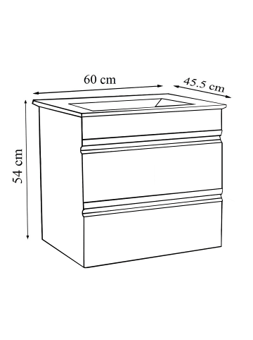 VCM  2-tlg. Waschplatz Waschtisch Drehtüren Silora L in Weiß