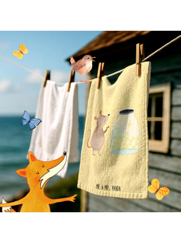 Mr. & Mrs. Panda Gästehandtücher Maus Sterne ohne Spruch in Gelb Pastell