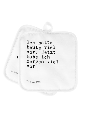 Mr. & Mrs. Panda Topfuntersetzer Ich hatte heute viel... mit Spruch in Weiß