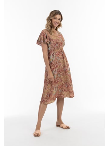 usha FESTIVAL Kleid Mit Paisley-Print in Bordeaux Mehrfarbig