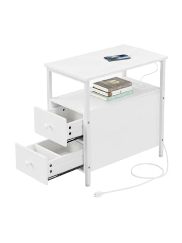 relaxdays Beistelltisch in Weiß - (B)35 x (H)61 x (T)60 cm