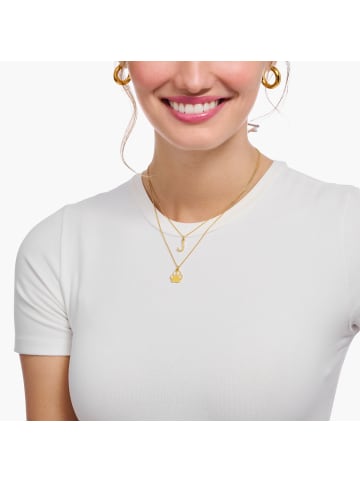Thomas Sabo Kette Mit Buchstaben-Anhänger W in gold, weiß