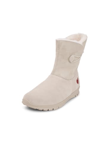 VITAFORM Veloursleder & Doubleface Stiefeletten in offwhite
