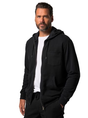 JP1880 Sweatjacke in schwarz