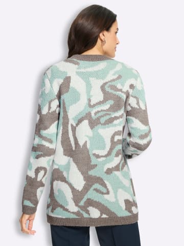 WITT WEIDEN Jacquard-Strickjacke in kalkmint-taupe-gemustert