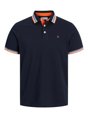 Jack & Jones Polo Shirt JJEPAULOS Sommer Hemd Kragen Pique Cotton in Blau-2