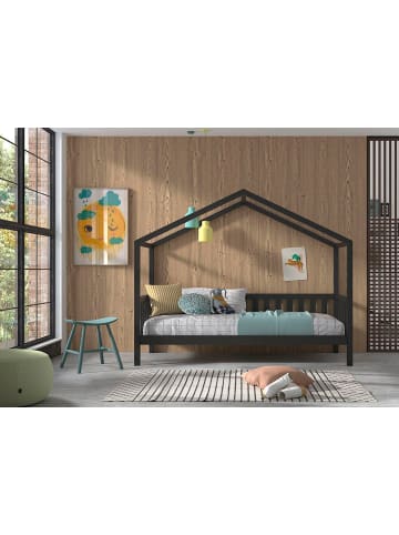 58 aufm Kessel HAUSBETT Kapua 210x170x97 aus Massivholz in Anthrazit