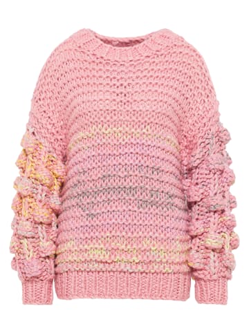 myMo Strickpullover in Rosa Mehrfarbig