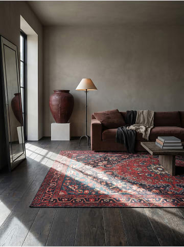 KADIMA DESIGN Teppich Flachgewebe Pflegeleicht HURST Orientalisch Medallion Muster in Rot