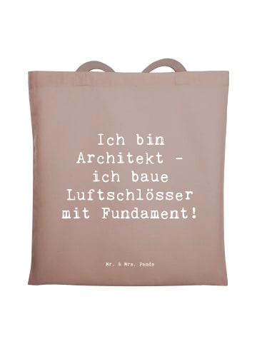 Mr. & Mrs. Panda Schultertasche Spruch Architekt Luftschlösser m... in Braun Pastell