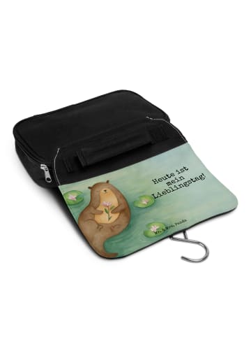 Mr. & Mrs. Panda Schminktasche Otter Seerose Design mit Spruch in Weiß