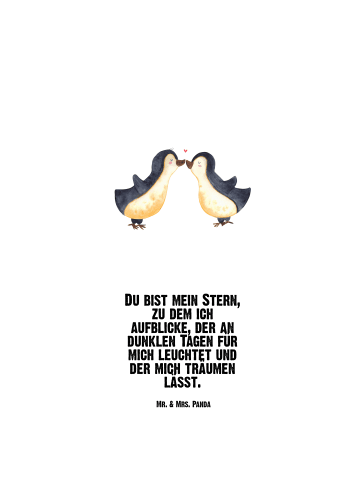 Mr. & Mrs. Panda Trinkflasche Pinguin Liebe mit Spruch in Weiß