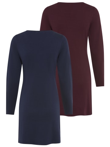 FLASHLIGHTS Shirtkleid in bordeaux + marine