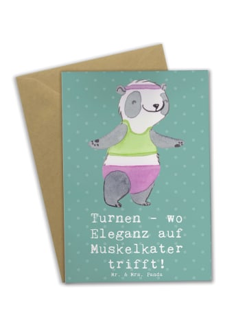 Mr. & Mrs. Panda Beileidskarte Turnen Eleganz mit Spruch in Meeresbrise