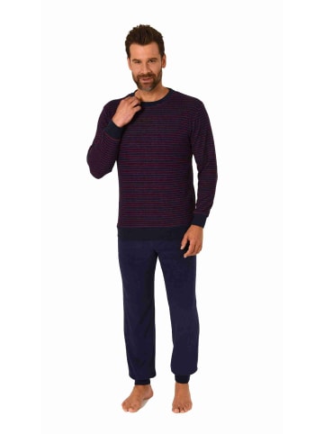 NORMANN langarm Frottee Pyjama Schlafanzug Bündchen - 70660 in rot