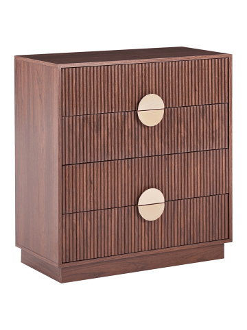 Beliani Kommode NUMURKAH in Braun/Gold - (W) 80 x (H) 85 x (L) 40 cm