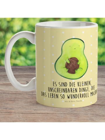 Mr. & Mrs. Panda Kindertasse Avocado Kern mit Spruch in Gelb Pastell