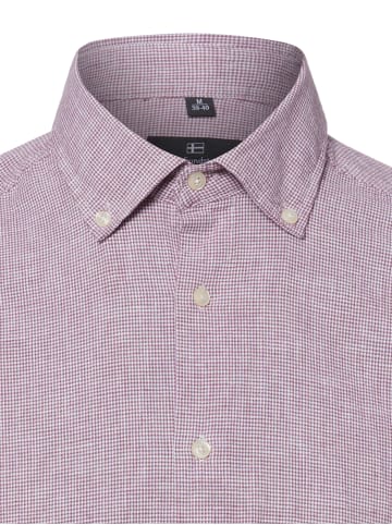 Nils Sundström Hemd in aubergine weiß - 0004