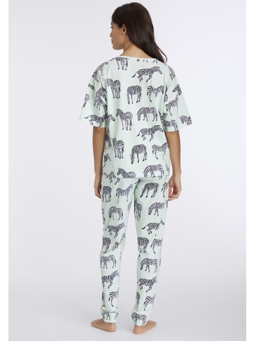 VIVANCE DREAMS Pyjama in mint-gemustert