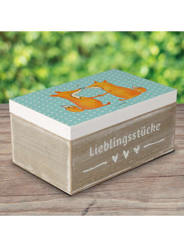 Mr. & Mrs. Panda Box Füchse Liebe ohne Spruch in Türkis Pastell