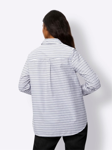 Heine Hemdbluse in ecru-marine-gestreift