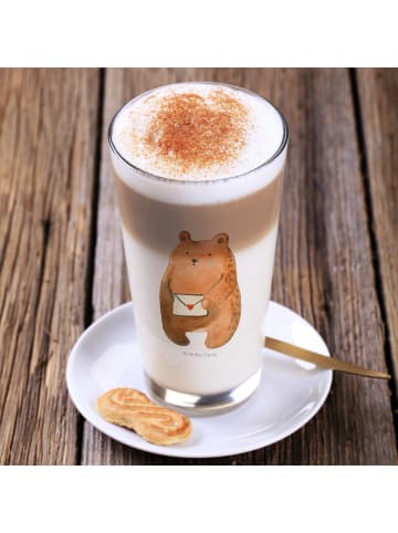 Mr. & Mrs. Panda Latte Macchiato Glas Bär Vermissen ohne Spruch in Transparent