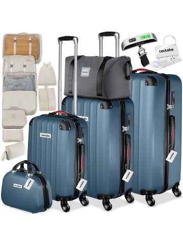 tectake Hartschalenkoffer-Set 19-teilig aus ABS-Kunststoff, Kofferwaage