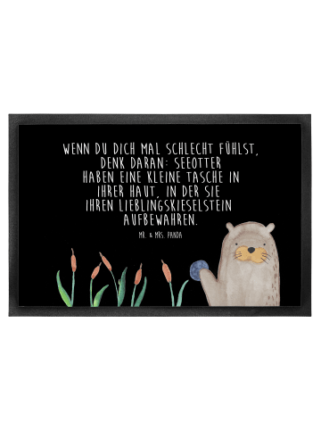 Mr. & Mrs. Panda Schmutzmatte Otter Stein mit Spruch in Schwarz