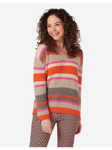 Eve in Paradise Strickpullover Leonie in Orange/Pink Stripes