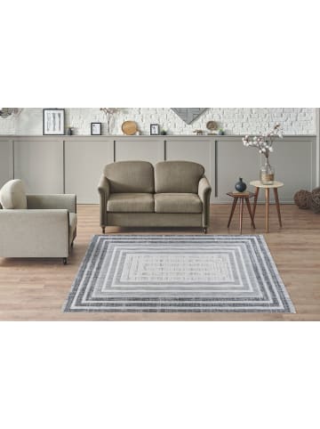 Kayoom Wohnzimmer Teppich – Kurzflorteppich Sarai 125 in grau - rechteckig
