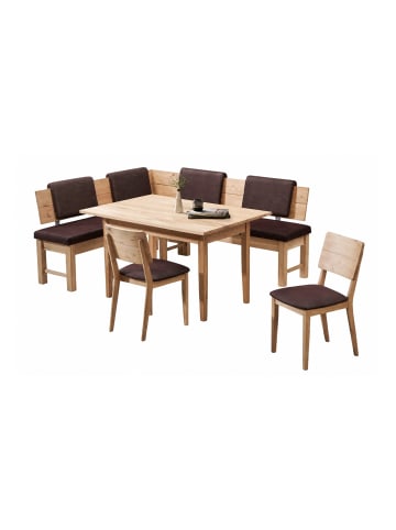 58 aufm Kessel ECKBANKGRUPPE Modern Dyan 4 für 7 Personen Massivholz Wildeiche/Braun
