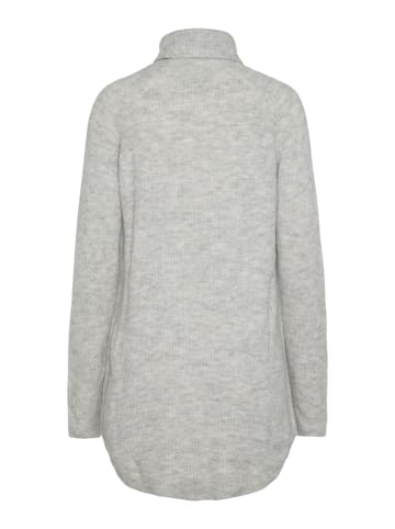 Pieces Strickpullover in Light Grey Melange