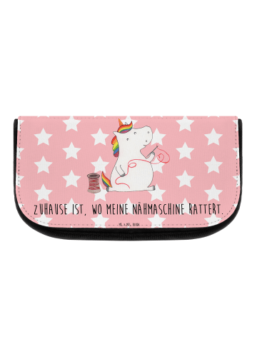 Mr. & Mrs. Panda reise kosmetiktasche Einhorn Näherin mit Spruch in Rot Pastell
