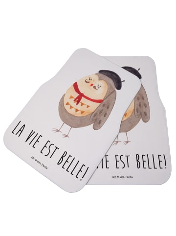 Mr. & Mrs. Panda Automatte Eule Frankreich mit Spruch in Weiß