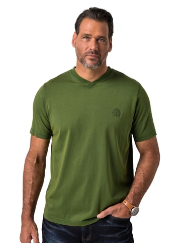 JP1880 Kurzarm T-Shirt in dunkelgrün