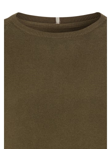 Camel Active Rundhalspullover aus Feinstrick in Dunkel khaki