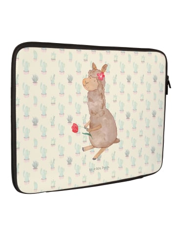 Mr. & Mrs. Panda Laptop Tasche Alpaka Blume ohne Spruch in Kaktus Grün