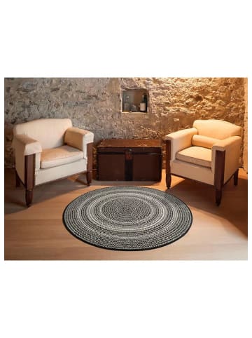 Atticgo Outdoor-Teppich SILVANA rund in schwarz