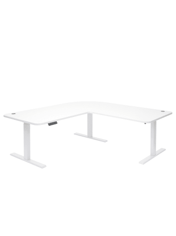 MCW Eck-Schreibtisch D40, Weiß, weiß
