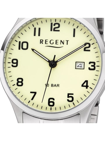 Regent Analog-Armbanduhr Regent Metallarmband silber mittel (ca. 39mm)
