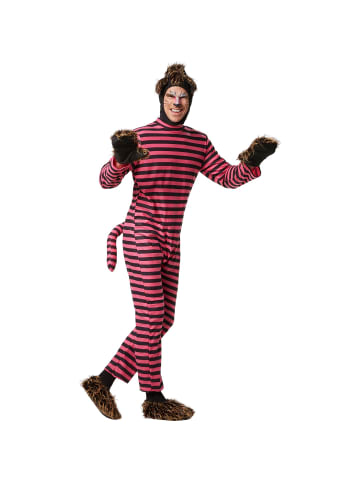 tectake Unisex-Overall mit pink-schwarzen Querstreifen, schwarz/pink