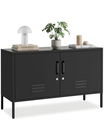 tectake Sideboard, Kippschutz, höhenverstellbare Füße, 100 x 42,5 x 65 cm