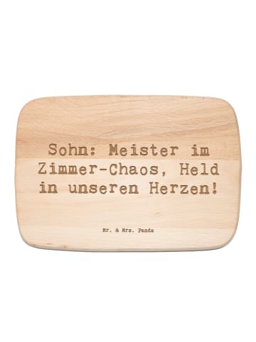 Mr. & Mrs. Panda Schneidebrett Holz Spruch Sohn Chaosheld mit Sp... in Transparent