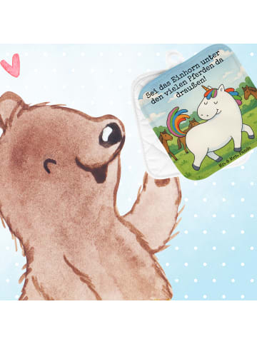 Mr. & Mrs. Panda Topfhalter Einhorn Stolzieren Design mit Spruch in Weiß