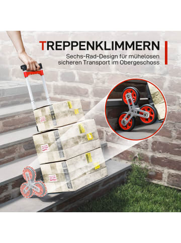 HOMCOM Sackkarre-46L x 44B x 100H cm-Silber+Rot